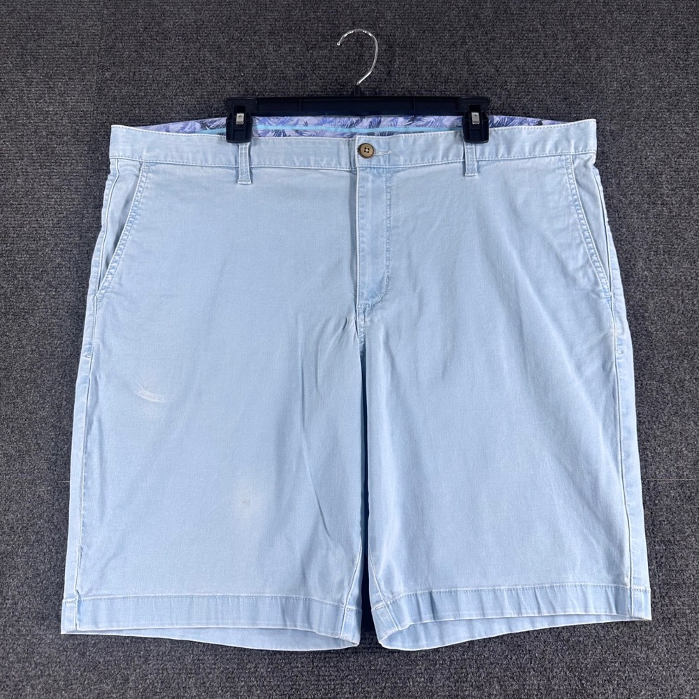 Tommy Bahama Chino Shorts Mens 42 Light Blue Cotton Tencel Stretch Casual Beach
